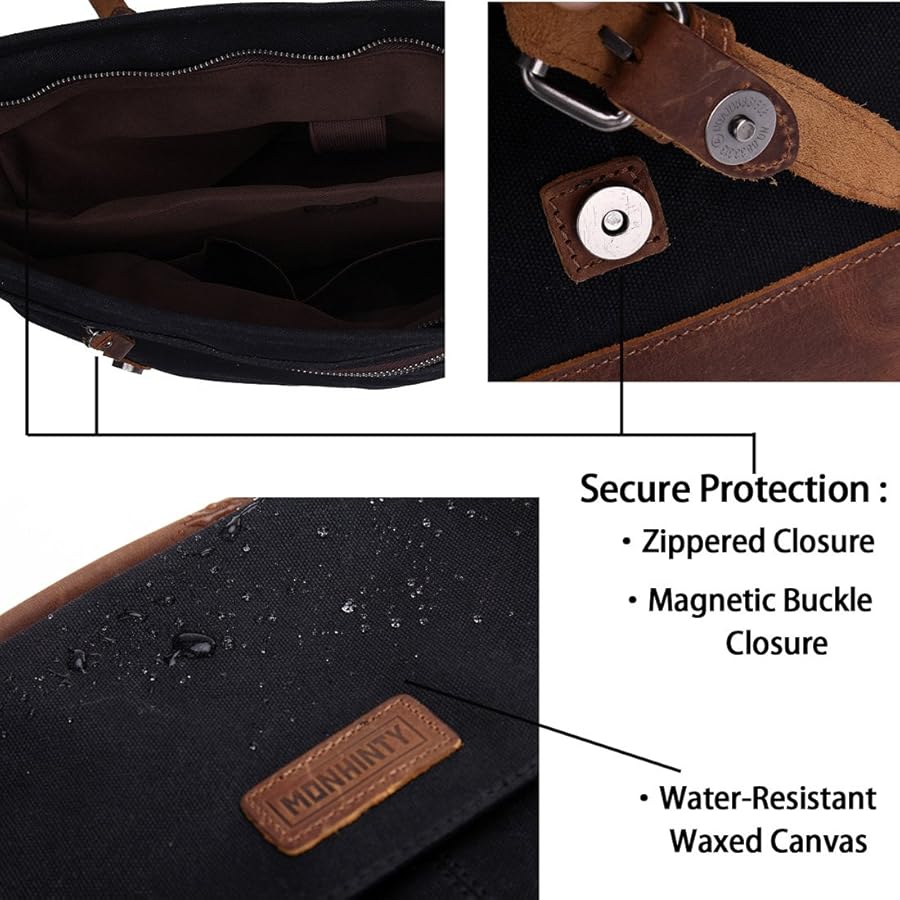 Amazon.com: Canvas 15.6 Inch Laptop Messenger Bag for Men